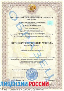 Образец сертификата соответствия аудитора №ST.RU.EXP.00006191-1 Хасавюрт Сертификат ISO 50001