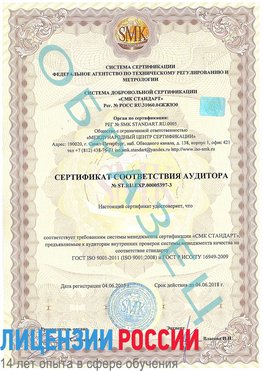 Образец сертификата соответствия аудитора №ST.RU.EXP.00005397-3 Хасавюрт Сертификат ISO/TS 16949