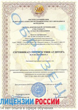 Образец сертификата соответствия аудитора №ST.RU.EXP.00006191-3 Хасавюрт Сертификат ISO 50001