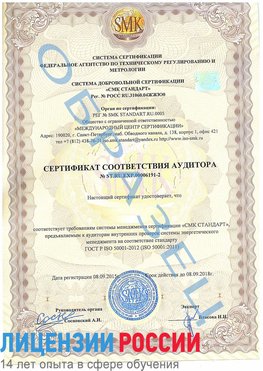 Образец сертификата соответствия аудитора №ST.RU.EXP.00006191-2 Хасавюрт Сертификат ISO 50001